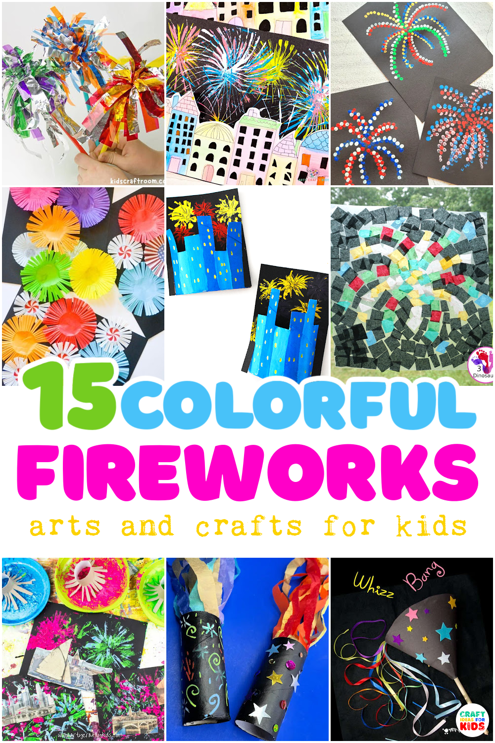 15+ Fireworks Craft for Kids. Suitable for kids of all ages, especially preschoolers! Perfect for New Year's Eve, Bonfire Night, 4th of July, Diwali and more. 
