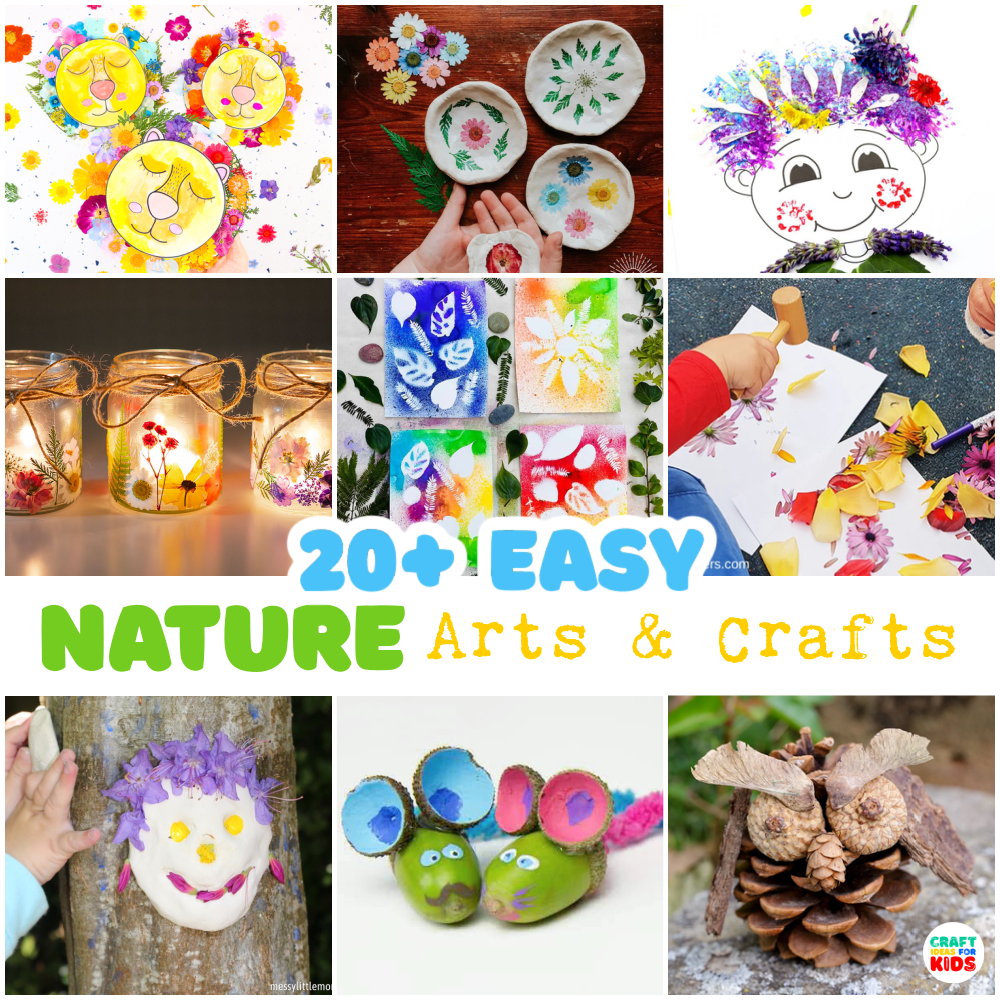 Nature's Craft Box: 20+ Easy Nature Arts and Crafts for Kids - Explore the beauty of nature through creative crafts featuring leaves, pinecones, rocks, seashells, and more.